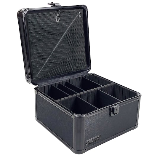 Vaultz Black Square Tactical Divided Storage Box